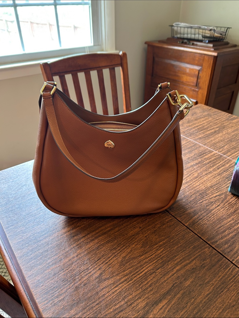 kate spade Brown Pebbled Leather Shoulder Hobo - Picture 9 of 13